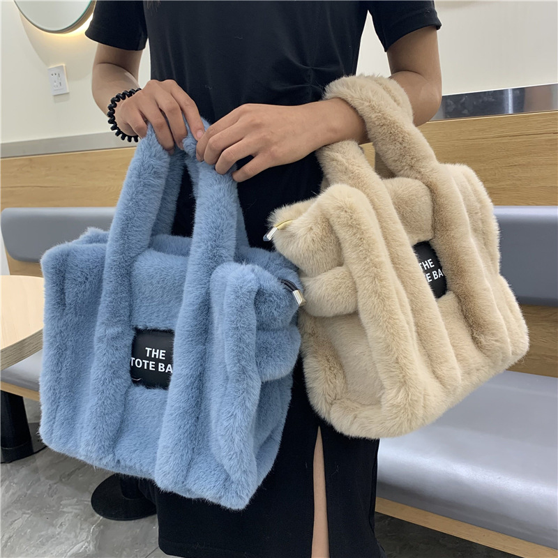 Women'S Tote Bags Designer - Hiver femmes fausse fourrure en peluche