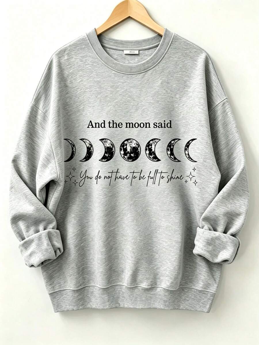 Half Moon Crescent - Sweat-shirt esthétique à col rond pour