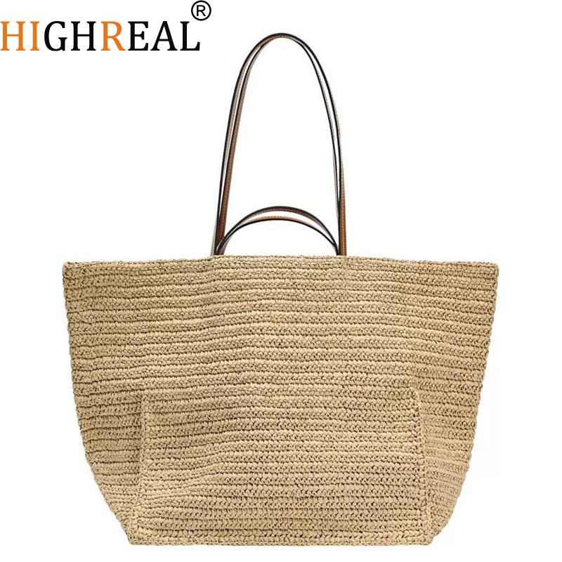 Crochet Market Bag - Femmes Shouder bohème paille aisselles été
