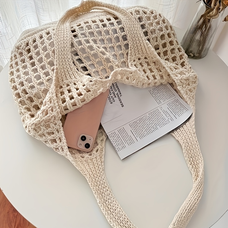 Sac fourre-tout en maille croc - Crochet Market Bag avis et prix