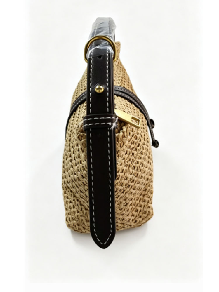 Sac à Épaule en Paille Tressée - Half Moon Crescent avis et prix