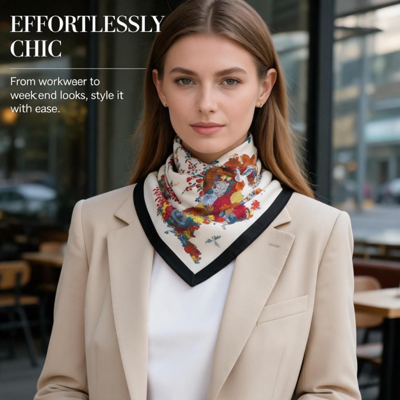 Foulard carré en soie 100% pou - Women Bags For Office avis et prix