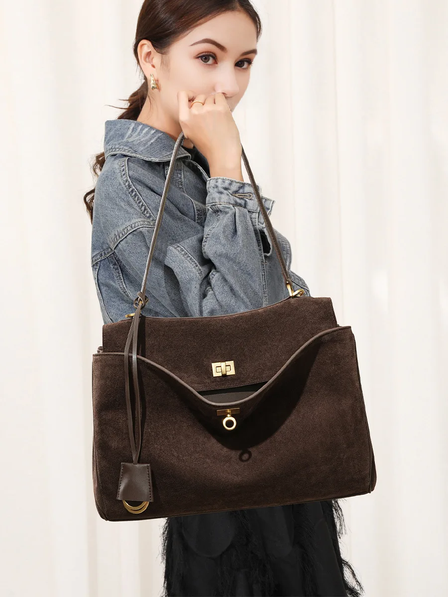 Sac à main en daim et cuir vér - Women'S Tote Bags Designer avis et prix