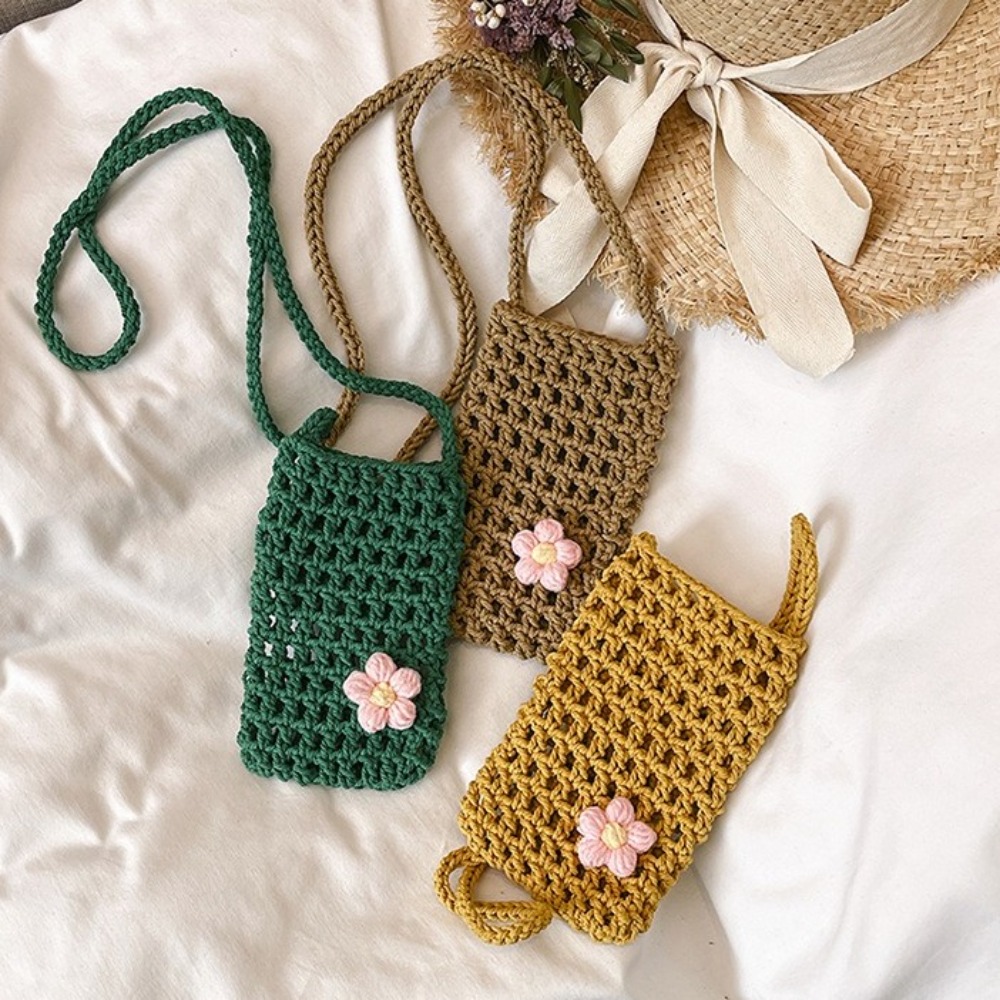 Sac à bandoulière tissé à fleu - Crochet Market Bag avis et prix