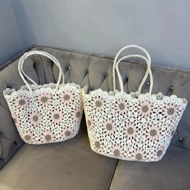 Vintage fleurs à la main trico - Crochet Market Bag avis et prix