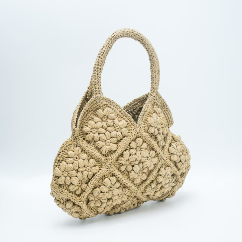 Sac de plage tissé en papier f - Crochet Market Bag avis et prix